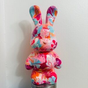 Vibrant Multicolor Bunny Art Piece